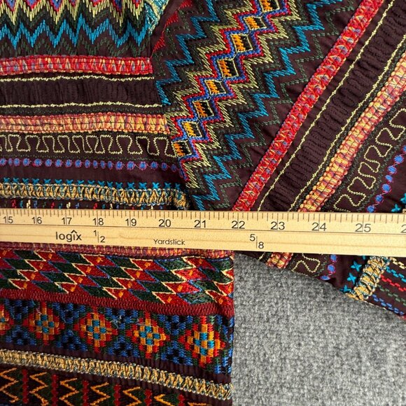 VTG Chicos Design Women Jacket Size 2 Boho Art Bohemian Colorful 90s Lightweight - Picture 9 of 14